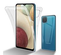 cadorabo Coque Compatible avec Samsung Galaxy A12 / M12 en Transparent - Étui pour téléphone Portable Complet à 360 ° Protection Avant et arrière Protection complète avec Protection d'écran