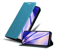 cadorabo Coque Compatible avec Samsung Galaxy A12 / M12 en Turquoise PÉTROLE - Housse Protection avec Fermoire Magnétique, Stand Horizontal et Fente Carte - Portefeuille Etui Poche Folio Case Cover