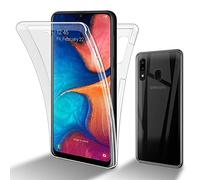 cadorabo Coque Compatible avec Samsung Galaxy A20 / A30 en Transparent - Étui pour téléphone Portable Complet à 360 ° Protection Avant et arrière Protection complète avec Protection d'écran