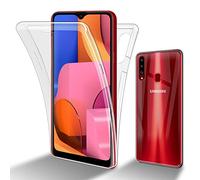 cadorabo Coque Compatible avec Samsung Galaxy A20s en Transparent - Étui pour téléphone Portable Complet à 360 ° Protection Avant et arrière Protection complète avec Protection d'écran
