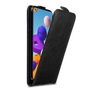 cadorabo Coque Compatible avec Samsung Galaxy A21s en Noir Nuit - Housse Protection en Style Flip avec Fermoire Magnétique - Etui Poche Folio Case Cover