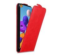 cadorabo Coque Compatible avec Samsung Galaxy A21s en Rouge DE Pomme - Housse Protection en Style Flip avec Fermoire Magnétique - Etui Poche Folio Case Cover