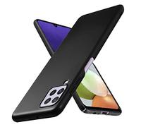 cadorabo Coque Compatible avec Samsung Galaxy A22 4G / M22 / M32 4G en Metallic Noir - Housse Protection Rigide en Plastique Dur avec Anti-Choc et Anti-Rayures - Ultra Slim Fin Hard Case Cover Bumper