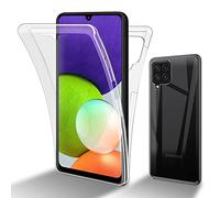 Cadorabo Coque compatible avec Samsung Galaxy A22 4G / M22 / M32 4G en TRANSPARENT - Étui pour téléphone portable complet à 360° Protection avant et arrière Protection complète avec protection d'écran