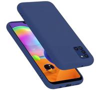 cadorabo Coque Compatible avec Samsung Galaxy A31, Étui Housse en Silicone- Coque pour Galaxy A31- Protection Antichoc, Anti-Empreintes- TPU Housse de Protection - Mat Liquid Blue