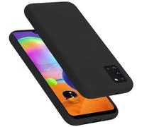 cadorabo Coque Compatible avec Samsung Galaxy A31, Étui Housse en Silicone- Coque pour Galaxy A31- Protection Antichoc, Anti-Empreintes- TPU Housse de Protection - Mat Liquid Black