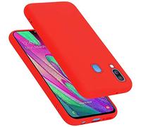 cadorabo Coque Compatible avec Samsung Galaxy A40, Étui Housse en Silicone- Coque pour Galaxy A40- Protection Antichoc, Anti-Empreintes- TPU Housse de Protection - Mat Liquid Red
