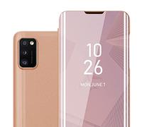 cadorabo Coque Compatible avec Samsung Galaxy A41 en KUNZIT Rose - Miroir Clear View - Pochette de Protection avec Fonction de Support Protection à 360 Degrés Style Livre Ultra Slim Case