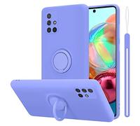 Cadorabo Coque compatible avec Samsung Galaxy A51 4G / M40s en LIQUID LIGHT PURPLE - Etui pour Téléphone Portable en Silicone TPU Souple avec Anneau - Coque en Silicone Ultra Slim Soft Back Cover Case