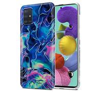 cadorabo Coque Compatible avec Samsung Galaxy A51 4G / M40s en Marbre Bleu Rose No. 17 - Housse Protection en Silicone TPU en Motif Mosaïque - Ultra Slim Fin Gel Case Cover Bumper
