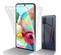 cadorabo Coque Compatible avec Samsung Galaxy A51 4G / M40S en Transparent - Étui pour téléphone Portable Complet à 360 ° Protection Avant et arrière Protection complète avec Protection d'écran