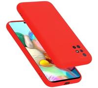 cadorabo Coque Compatible avec Samsung Galaxy A51 4G / M40s, Étui Housse en Silicone- Coque pour Galaxy A51 4G / M40s- Protection Antichoc, Anti-Empreintes- TPU Housse de Protection - Mat Liquid Red