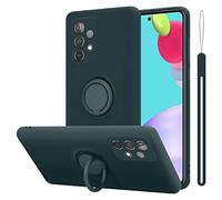 cadorabo Coque Compatible avec Samsung Galaxy A52 4G / 5G en Liquid Green - Etui pour Téléphone Portable en Silicone TPU Souple avec Anneau - Coque en Silicone Ultra Slim Soft Back Cover Case Bumper