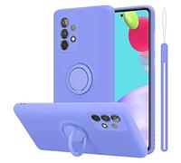 cadorabo Coque Compatible avec Samsung Galaxy A52 4G / 5G en Liquid Light Purple - Etui pour Téléphone Portable en Silicone TPU Souple avec Anneau - Coque en Silicone Ultra Slim Soft Back Cover Case