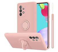 cadorabo Coque Compatible avec Samsung Galaxy A52 4G / 5G en Liquid Pink - Etui pour Téléphone Portable en Silicone TPU Souple avec Anneau - Coque en Silicone Ultra Slim Soft Back Cover Case Bumper