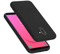 cadorabo Coque Compatible avec Samsung Galaxy A6 Plus 2018, Étui Housse en Silicone- Coque pour Galaxy A6 Plus 2018- Protection Antichoc, Anti-Empreintes- TPU Housse de Protection - Mat Liquid Black