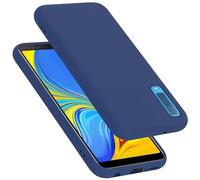 cadorabo Coque Compatible avec Samsung Galaxy A7 2018, Étui Housse en Silicone- Coque pour Galaxy A7 2018- Protection Antichoc, Anti-Empreintes- TPU Housse de Protection - Mat Liquid Blue