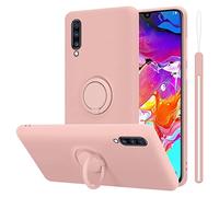 cadorabo Coque Compatible avec Samsung Galaxy A70 / A70s en Liquid Pink - Etui pour Téléphone Portable en Silicone TPU Souple avec Anneau - Coque en Silicone Ultra Slim Soft Back Cover Case Bumper
