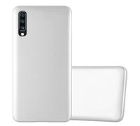 cadorabo Coque Compatible avec Samsung Galaxy A70 / A70s en Metallic Argent - Housse Protection Souple en Silicone TPU avec Anti-Choc et Anti-Rayures - Ultra Slim Fin Gel Case Cover Bumper