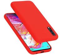 cadorabo Coque Compatible avec Samsung Galaxy A70 / A70s, Étui Housse en Silicone- Coque pour Galaxy A70 / A70s- Protection Antichoc, Anti-Empreintes- TPU Housse de Protection - Mat Liquid Red