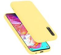 cadorabo Coque Compatible avec Samsung Galaxy A70 / A70s, Étui Housse en Silicone- Coque pour Galaxy A70 / A70s- Protection Antichoc, Anti-Empreintes- TPU Housse de Protection - Mat Liquid Yellow
