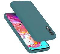 cadorabo Coque Compatible avec Samsung Galaxy A70 / A70s, Étui Housse en Silicone- Coque pour Galaxy A70 / A70s- Protection Antichoc, Anti-Empreintes- TPU Housse de Protection - Mat Liquid Green