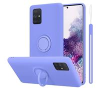 Cadorabo Coque compatible avec Samsung Galaxy A71 4G en LIQUID LIGHT PURPLE - Etui pour Téléphone Portable en Silicone TPU Souple avec Anneau - Coque en Silicone Ultra Slim Soft Back Cover Case Bumper