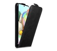 cadorabo Coque Compatible avec Samsung Galaxy A71 4G en Noir Nuit - Housse Protection en Style Flip avec Fermoire Magnétique - Etui Poche Folio Case Cover