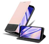 cadorabo Coque Compatible avec Samsung Galaxy A8 2018 en Rose Noir - Housse Protection avec Fermoire Magnétique, Stand Horizontal et Fente Carte - Portefeuille Etui Poche Folio Case Cover