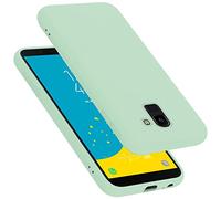 cadorabo Coque Compatible avec Samsung Galaxy J6 2018, Étui Housse en Silicone- Coque pour Galaxy J6 2018- Protection Antichoc, Anti-Empreintes- TPU Housse de Protection - Mat Liquid Light Green