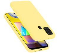 cadorabo Coque Compatible avec Samsung Galaxy M31, Étui Housse en Silicone- Coque pour Galaxy M31- Protection Antichoc, Anti-Empreintes- TPU Housse de Protection - Mat Liquid Yellow