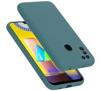 cadorabo Coque Compatible avec Samsung Galaxy M31, Étui Housse en Silicone- Coque pour Galaxy M31- Protection Antichoc, Anti-Empreintes- TPU Housse de Protection - Mat Liquid Green
