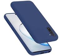 cadorabo Coque Compatible avec Samsung Galaxy Note 10, Étui Housse en Silicone- Coque pour Galaxy Note 10- Protection Antichoc, Anti-Empreintes- TPU Housse de Protection - Mat Liquid Blue