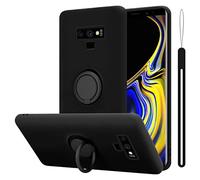 cadorabo Coque Compatible avec Samsung Galaxy Note 9 en Liquid Black - Etui pour Téléphone Portable en Silicone TPU Souple avec Anneau - Coque en Silicone Ultra Slim Soft Back Cover Case Bumper