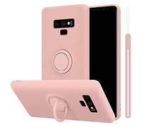 cadorabo Coque Compatible avec Samsung Galaxy Note 9 en Liquid Pink - Etui pour Téléphone Portable en Silicone TPU Souple avec Anneau - Coque en Silicone Ultra Slim Soft Back Cover Case Bumper