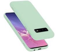 cadorabo Coque Compatible avec Samsung Galaxy S10 4G, Étui Housse en Silicone- Coque pour Galaxy S10 4G- Protection Antichoc, Anti-Empreintes- TPU Housse de Protection - Mat Liquid Light Green