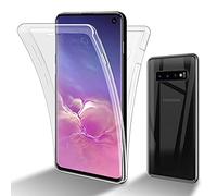 cadorabo Coque Compatible avec Samsung Galaxy S10 en Transparent - Étui pour téléphone Portable Complet à 360 ° Protection Avant et arrière Protection complète avec Protection d'écran