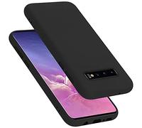cadorabo Coque Compatible avec Samsung Galaxy S10 Plus, Étui Housse en Silicone- Coque pour Galaxy S10 Plus- Protection Antichoc, Anti-Empreintes- TPU Housse de Protection - Mat Liquid Black