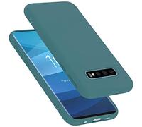 cadorabo Coque Compatible avec Samsung Galaxy S10 Plus, Étui Housse en Silicone- Coque pour Galaxy S10 Plus- Protection Antichoc, Anti-Empreintes- TPU Housse de Protection - Mat Liquid Green