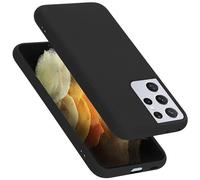cadorabo Coque Compatible avec Samsung Galaxy S21 Ultra, Étui Housse en Silicone- Coque pour Galaxy S21 Ultra- Protection Antichoc, Anti-Empreintes- TPU Housse de Protection - Mat Liquid Black