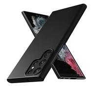 cadorabo Coque Compatible avec Samsung Galaxy S22 Ultra en Metallic Noir - Housse Protection Rigide en Plastique Dur avec Anti-Choc et Anti-Rayures - Ultra Slim Fin Hard Case Cover Bumper