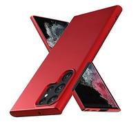 cadorabo Coque Compatible avec Samsung Galaxy S22 Ultra en Metallic Rouge - Housse Protection Rigide en Plastique Dur avec Anti-Choc et Anti-Rayures - Ultra Slim Fin Hard Case Cover Bumper