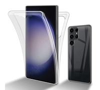 cadorabo Coque Compatible avec Samsung Galaxy S23 Ultra en Transparent - 360° Full Body Housse de Protection - Protection Frontale et Dorsale, Protection intégrale avec Protection d'écran