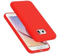 cadorabo Coque Compatible avec Samsung Galaxy S6, Étui Housse en Silicone- Coque pour Galaxy S6- Protection Antichoc, Anti-Empreintes- TPU Housse de Protection - Mat Liquid Red