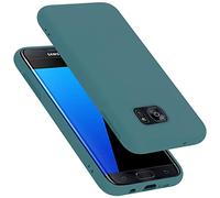 cadorabo Coque Compatible avec Samsung Galaxy S7 Edge, Étui Housse en Silicone- Coque pour Galaxy S7 Edge- Protection Antichoc, Anti-Empreintes- TPU Housse de Protection - Mat Liquid Green