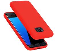 cadorabo Coque Compatible avec Samsung Galaxy S7 Edge, Étui Housse en Silicone- Coque pour Galaxy S7 Edge- Protection Antichoc, Anti-Empreintes- TPU Housse de Protection - Mat Liquid Red