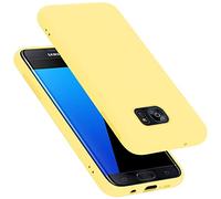 cadorabo Coque Compatible avec Samsung Galaxy S7 Edge, Étui Housse en Silicone- Coque pour Galaxy S7 Edge- Protection Antichoc, Anti-Empreintes- TPU Housse de Protection - Mat Liquid Yellow