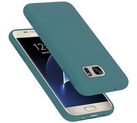 cadorabo Coque Compatible avec Samsung Galaxy S7, Étui Housse en Silicone- Coque pour Galaxy S7- Protection Antichoc, Anti-Empreintes- TPU Housse de Protection - Mat Liquid Green
