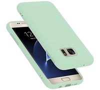 cadorabo Coque Compatible avec Samsung Galaxy S7, Étui Housse en Silicone- Coque pour Galaxy S7- Protection Antichoc, Anti-Empreintes- TPU Housse de Protection - Mat Liquid Light Green