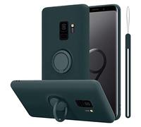 cadorabo Coque Compatible avec Samsung Galaxy S9 en Liquid Green - Etui pour Téléphone Portable en Silicone TPU Souple avec Anneau - Coque en Silicone Ultra Slim Soft Back Cover Case Bumper